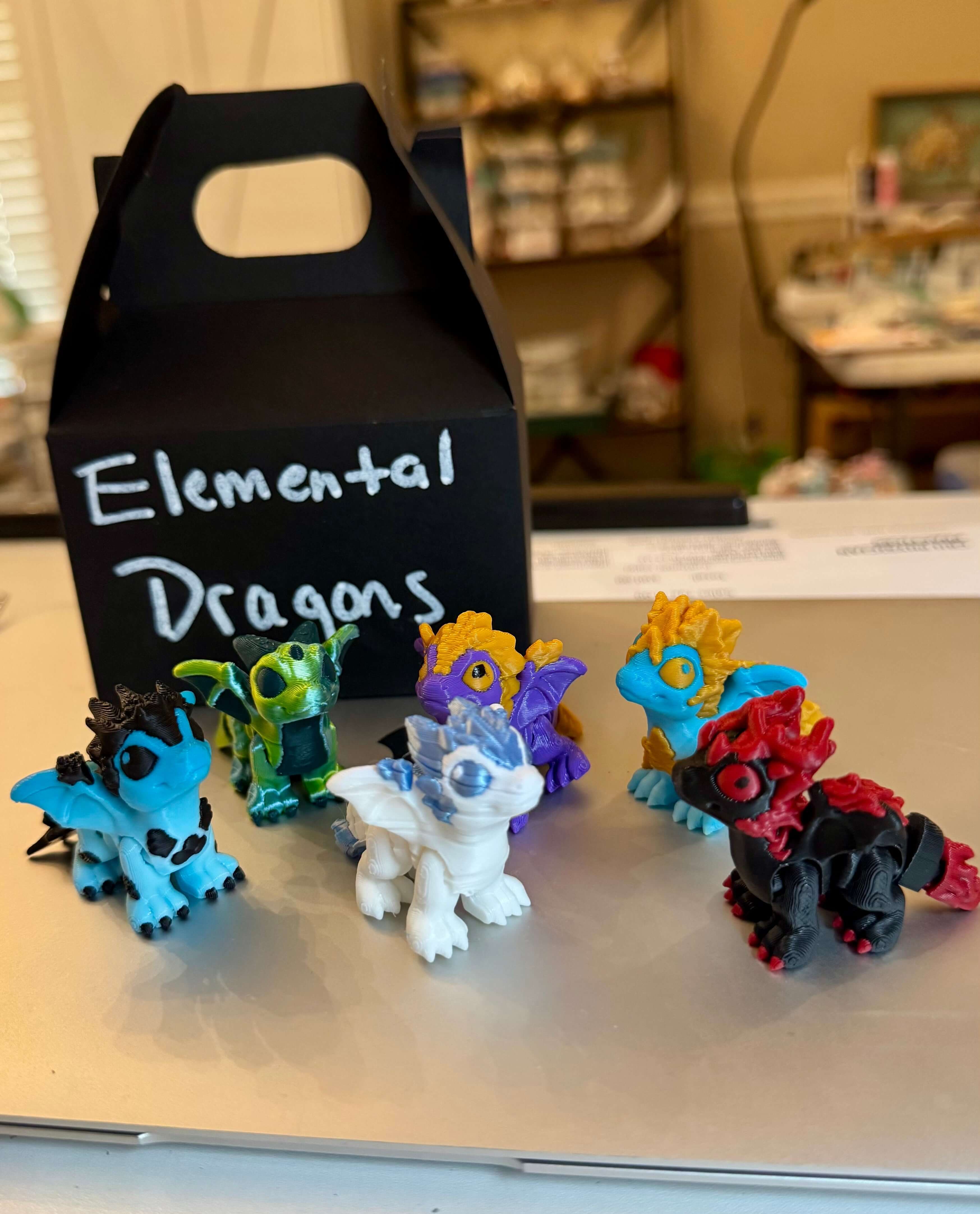 Elemental Dragons Collection - Articulated Flexi Dragons